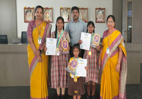 We are immensely proud that our talented young dancers, KRISHIKA from UKG. THEJAA SRI S from class VI B, ASHMITHA J P from class VIII A,  THARIGA SHREE IX A have brought glory to our school by participating in a prestigious dance competition alongside 2000 dancers from various schools.