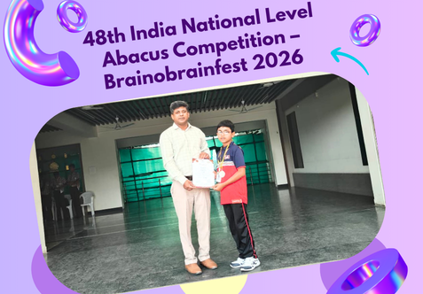 We are delighted to announce that Dhakshan G S (VII E), a talented child of Senthil Matric Hr. Sec. School, Krishnagiri, has achieved the prestigious Gold Topper title at the 48th India National Level Abacus Competition – Brainobrainfest 2026.